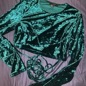 Velvet green top